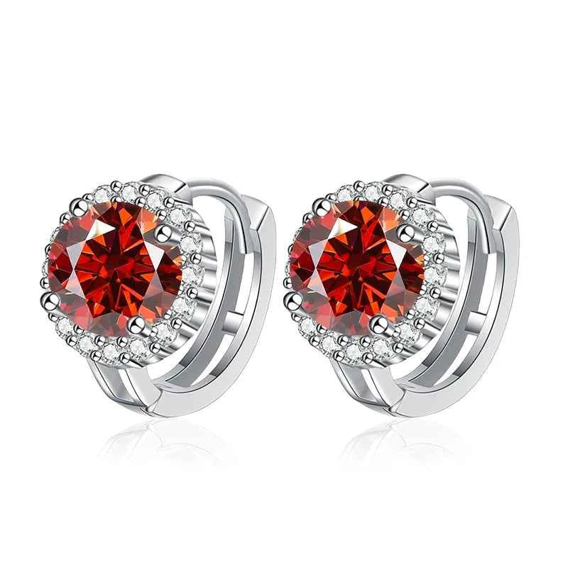 Brinco Argola de Luz com Moissanite Colorida 0,5ct em Prata 925, Moissanite Cor D VVS1 Certificada — Monlí