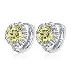 Brinco Argola de Luz com Moissanite Colorida 0,5ct em Prata 925, Moissanite Cor D VVS1 Certificada — Monlí