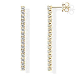 Brinco Cravejado Tennis Tassel Moissanite 2,5mm em Prata 925 — Elegância e Movimento com Certificação GRA — Monlí