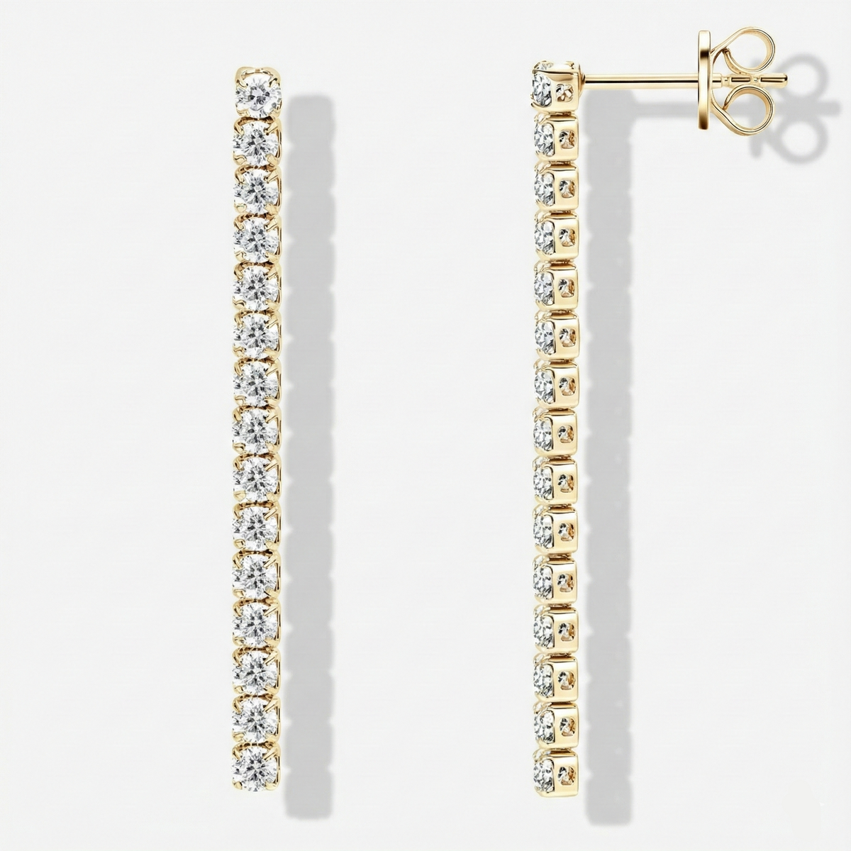 Brinco Cravejado Tennis Tassel Moissanite 2,5mm em Prata 925 - Elegância e Movimento com Certificação GRA — Monlí