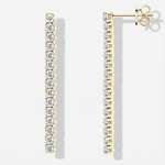 Brinco Cravejado Tennis Tassel Moissanite 2,5mm em Prata 925 - Elegância e Movimento com Certificação GRA — Monlí