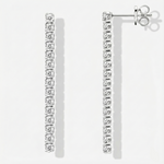 Brinco Cravejado Tennis Tassel Moissanite 2,5mm em Prata 925 - Elegância e Movimento com Certificação GRA — Monlí