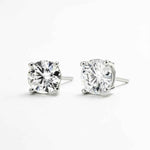Brinco Moissanite 1ct Prata 925 com Ródio, Ponto de Luz Brilhante VVS1 Certificado