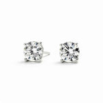Brinco Moissanite 1ct Prata 925 com Ródio, Ponto de Luz Brilhante VVS1 Certificado