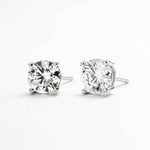 Brinco Moissanite 1ct Prata 925 com Ródio, Ponto de Luz Brilhante VVS1 Certificado