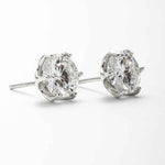 Brinco Moissanite 2ct Prata 925 Ponto de Luz com Ródio - 6 Garras, Cor D VVS1 Certificada