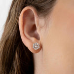 Brinco Moissanite 2ct Prata 925 Ponto de Luz com Ródio - 6 Garras, Cor D VVS1 Certificada