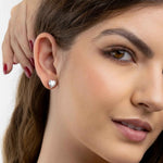 Brinco Moissanite Coração 4ct Prata 925 com Ródio, Moissanite Cor D VVS1 Certificada