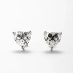 Brinco 4ct de Moissanite Lapidação Coração, Prata 925 com Ródio, Moissanite Cor D VVS1 Certificada - Monlí