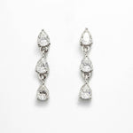 Brinco Moissanite Prata 925 0,5ct Lapidação Gota com Ródio, Cor D VVS1 Certificada