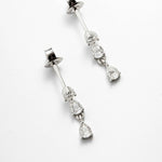 Brinco Moissanite Prata 925 0,5ct Lapidação Gota com Ródio, Cor D VVS1 Certificada