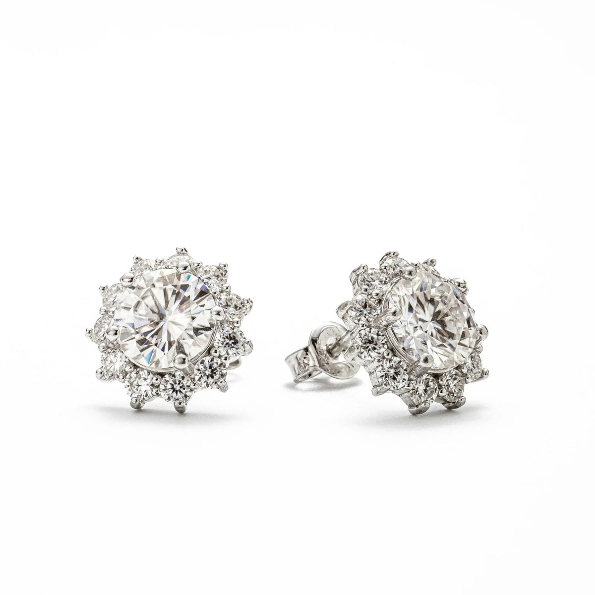Brinco Estelar 1,5ct de Moissanite Brilhante, Prata 925 com Ródio, Moissanite Cor D VVS1 Certificada - Monlí
