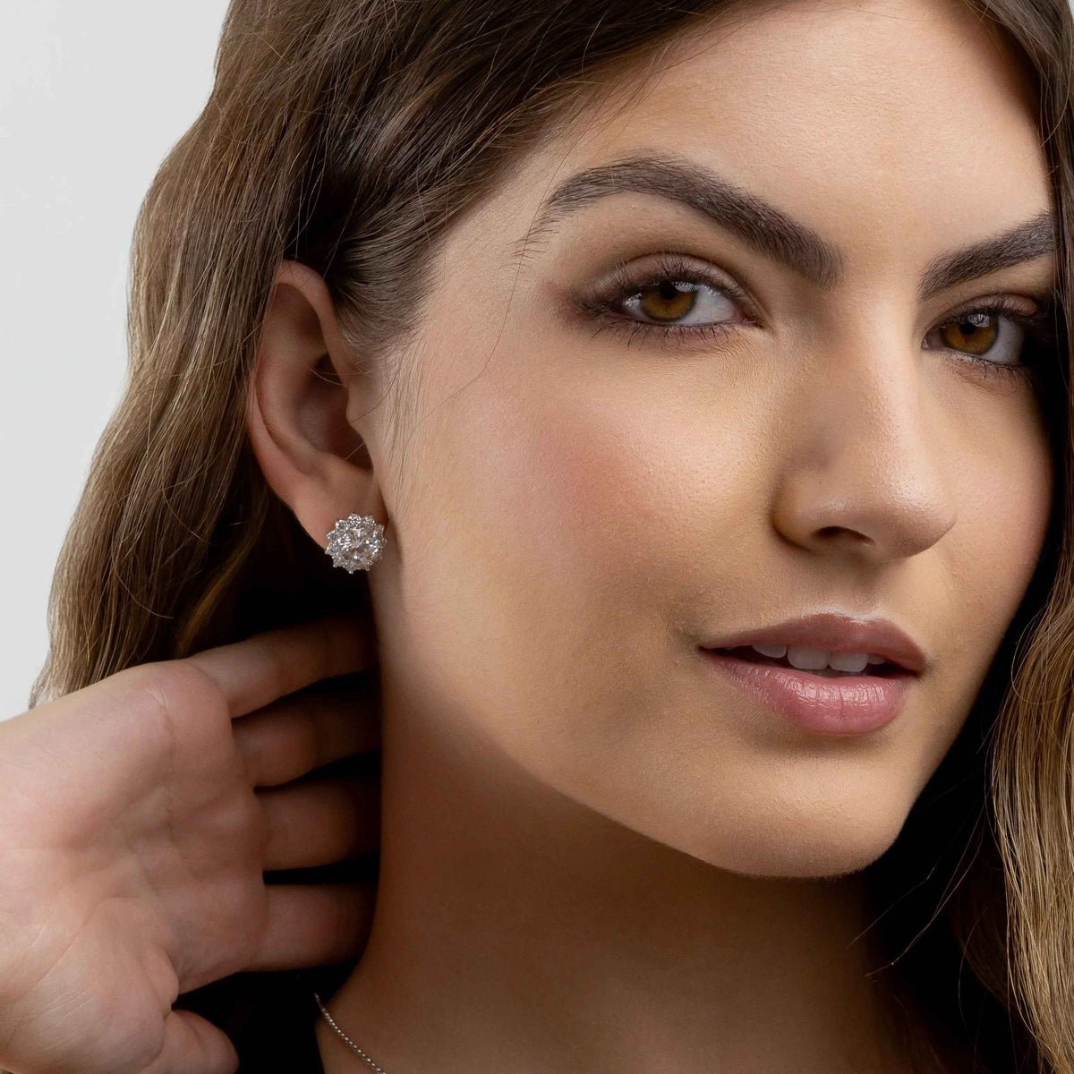 Brinco Moissanite Prata 925 1,5ct Brilhante com Ródio - Certificado Cor D VVS1