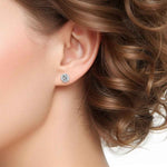 Brinco Moissanite Prata 925 Cravejado Brilhante, 0,3ct Cada (0,6ct o Par), Prata 925 com Ródio, Moissanite Cor D VVS1 Certificada