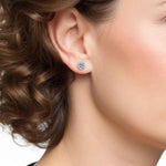 Brinco Moissanite Prata 925 Cravejado Brilhante, 0,3ct Cada (0,6ct o Par), Prata 925 com Ródio, Moissanite Cor D VVS1 Certificada