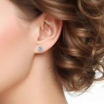 Brinco Moissanite Prata 925 Cravejado Brilhante, 0,3ct Cada (0,6ct o Par), Prata 925 com Ródio, Moissanite Cor D VVS1 Certificada