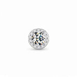 Brinco Moissanite Prata 925 Cravejado Brilhante, 0,3ct Cada (0,6ct o Par), Prata 925 com Ródio, Moissanite Cor D VVS1 Certificada