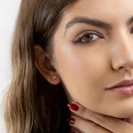 Brinco Moissanite Prata 925 - Flor 0,4ct Lapidação Navette, com Ródio, Cor D VVS1 Certificada