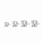 Brinco Moissanite Prata 925 com Ródio, 0,1 a 1ct Brilhante em Cor D VVS1 Certificada com 4 Garras