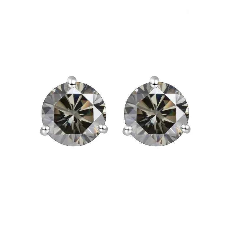 Brinco Moissanite Redondo 0.5ct/1ct – Prata 925 – Ponto de Luz Clássico – Todas as Cores