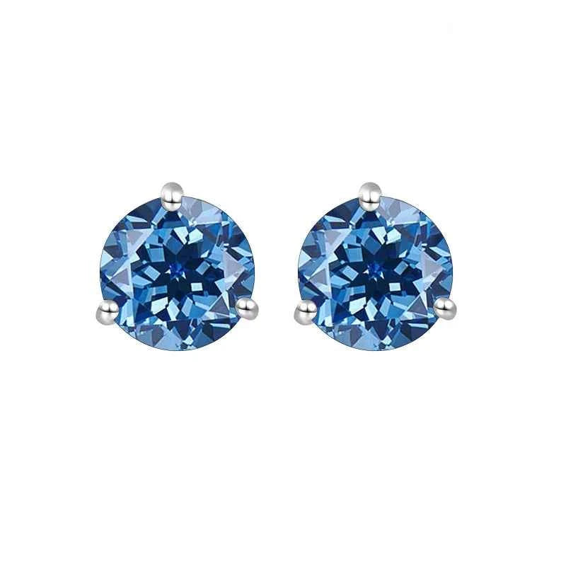 Brinco Moissanite Redondo 0.5ct/1ct – Prata 925 – Ponto de Luz Clássico – Todas as Cores