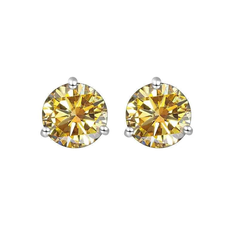 Brinco Moissanite Redondo 0.5ct/1ct – Prata 925 – Ponto de Luz Clássico – Todas as Cores