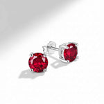 Brinco Moissanite Vermelho Brilhante 0,3ct a 2ct em Prata 925 com Ródio VVS1 Certificada