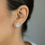 Brinco Ponto de Luz Moissanite Brilhante 2ct a 5ct em Prata 925 com Ródio e Certificação VVS1