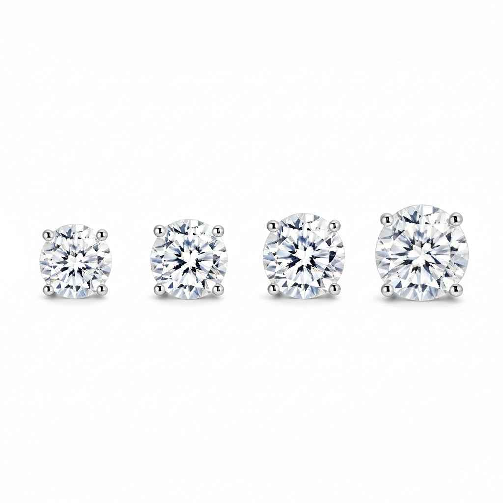 Brinco Ponto de Luz Moissanite Brilhante 2ct a 5ct em Prata 925 com Ródio e Certificação VVS1