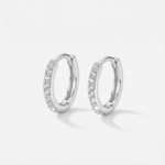 Brinco de Argola com Moissanite Brilhante em Prata 925, Moissanite Cor D VVS1 Certificada — Monlí