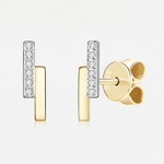 Brinco de Barra com Moissanite Brilhante em Prata 925, Moissanite Cor D VVS1 Certificada — Monlí