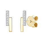 Brinco de Barra com Moissanite Brilhante 0,03ct em Prata 925, Moissanite Cor D VVS1 Certificada — Monlí