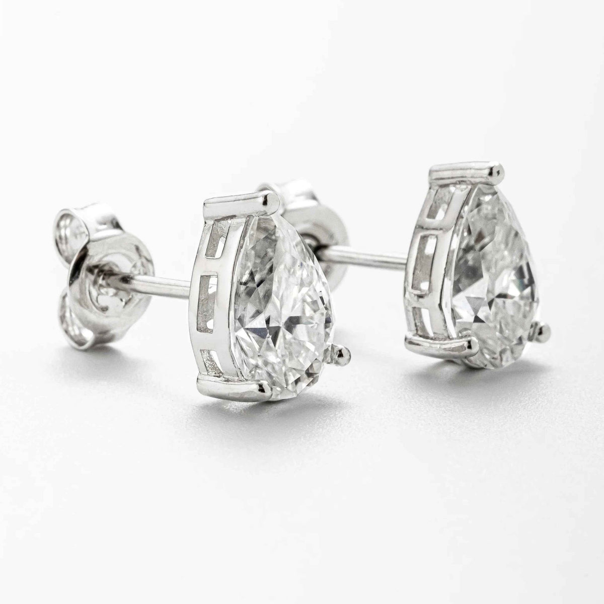 Brinco de Moissanite 3ct Lapidação Gota em Prata 925 com Ródio e Certificado D VVS1