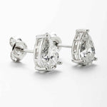 Brinco de Moissanite 3ct Lapidação Gota em Prata 925 com Ródio e Certificado D VVS1