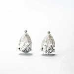 Brinco 3ct de Moissanite Lapidação Gota, Prata 925 com Ródio, Moissanite Cor D VVS1 Certificada - Monlí