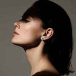 Brinco de Moissanite Azul Brilhante em Prata 925 com Ródio - 0,3ct a 2ct Certificado VVS1