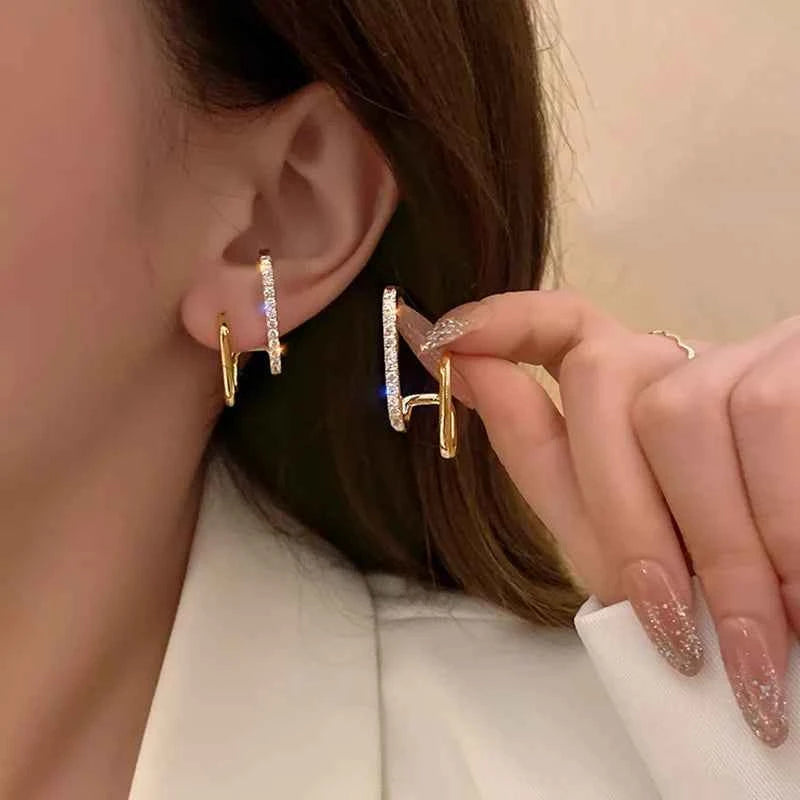 Brincos Geométricos de Moissanite Certificada em Prata 925 com Ouro Branco ou Ouro Amarelo