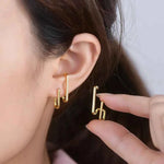 Brincos Geométricos de Moissanite Certificada em Prata 925 com Ouro Branco ou Ouro Amarelo