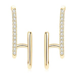 Brincos Geométricos de Moissanite Certificada em Prata 925 com Ouro Branco ou Ouro Amarelo