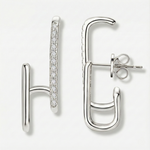 Brincos Geométricos de Moissanite Certificada em Prata 925 com Ouro Branco ou Ouro Amarelo