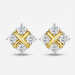 Brincos Ponto de Luz Moissanite 3mm – Prata 925 com Ouro 18k – Certificação GRA – Monlí