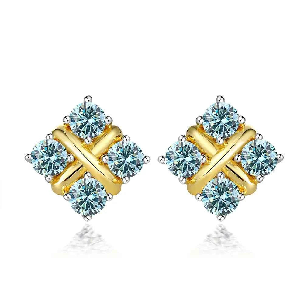 Brincos Ponto de Luz Moissanite 3mm – Prata 925 com Ouro 18k – Certificação GRA – Monlí