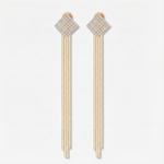 Brincos de Moissanite banho em Ouro 18k com Franja – Moissanite Cor D VVS1 em Prata 925 Certificada GRA – Monlí