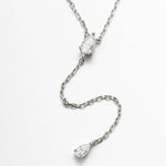 Colar Gravata Moissanite 0,75ct D VVS1 Certificada em Prata 925 com Ródio