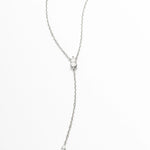 Colar Gravata com Gotas 0,75ct de Moissanite, Prata 925 com Ródio, Moissanite Cor D VVS1 Certificada - Monlí