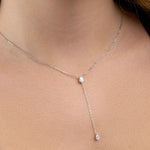 Colar Gravata Moissanite 0,75ct D VVS1 Certificada em Prata 925 com Ródio