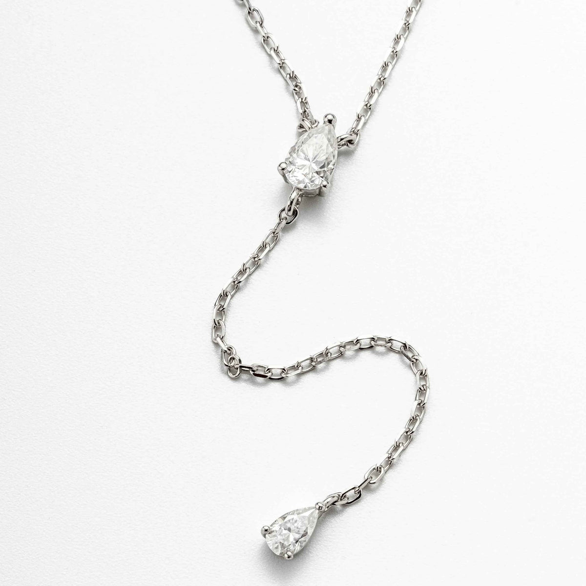 Colar Gravata Moissanite 0,75ct D VVS1 Certificada em Prata 925 com Ródio