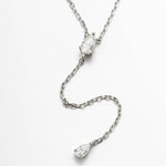 Colar Gravata Moissanite 0,75ct D VVS1 Certificada em Prata 925 com Ródio