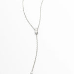 Colar Gravata com Gotas 0,75ct de Moissanite, Prata 925 com Ródio, Moissanite Cor D VVS1 Certificada - Monlí