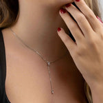 Colar Gravata Moissanite 0,75ct D VVS1 Certificada em Prata 925 com Ródio